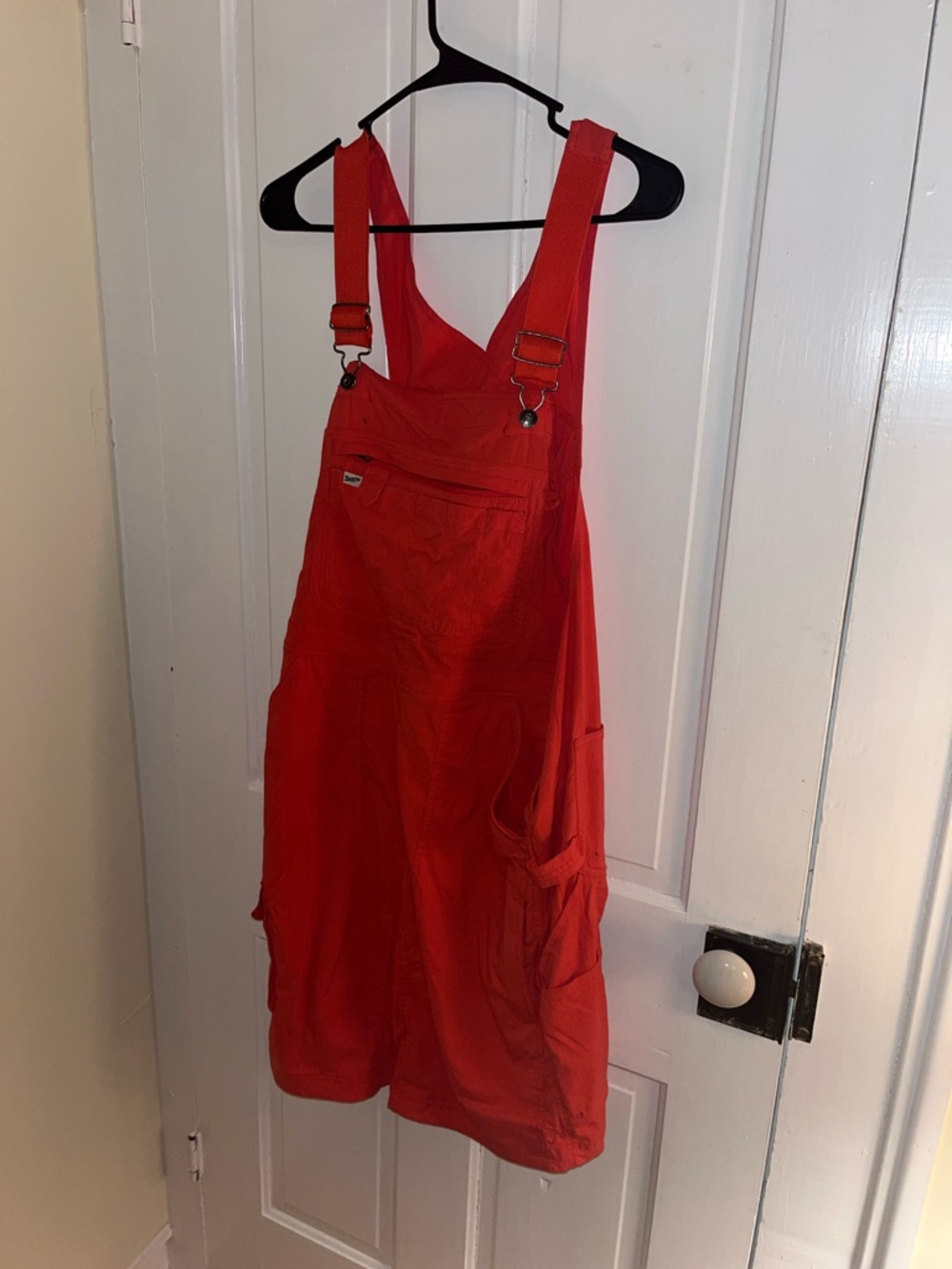 Duluth Trading Co tangerine pinkish orange Women's Overalls shorts medium